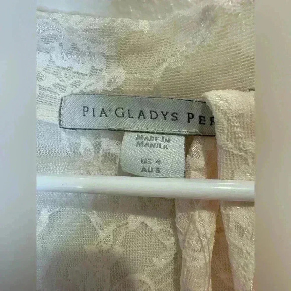 Pia Gladys Perey NWT Women’s Guipure Wedding‎ Sheer Lace Robe  Size 4 - Picture 3 of 7